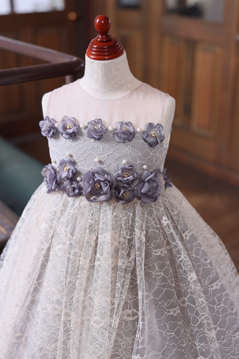 ロングドレスR-092 グレー - 画像 (2)