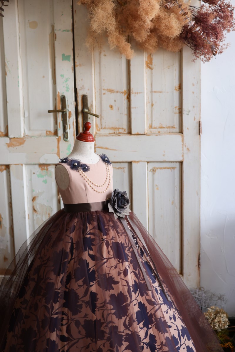 ロングドレスR-084　 ベージュ - 画像 (2)