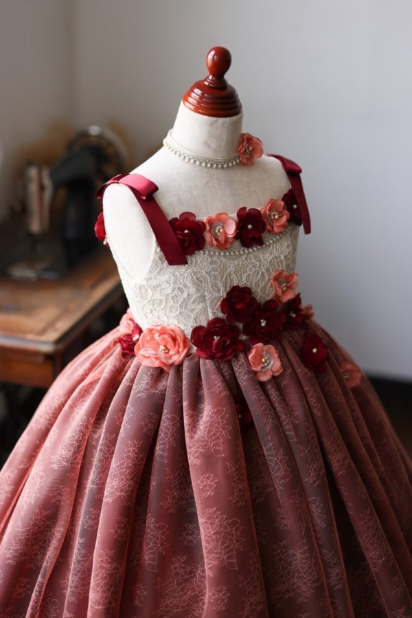 ロングドレスR-089　ワイン - 画像 (4)