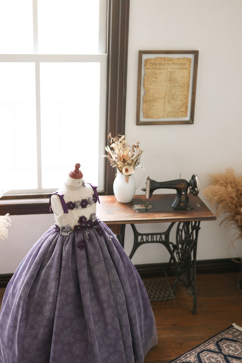 ロングドレスR-089　パープル - 画像 (2)