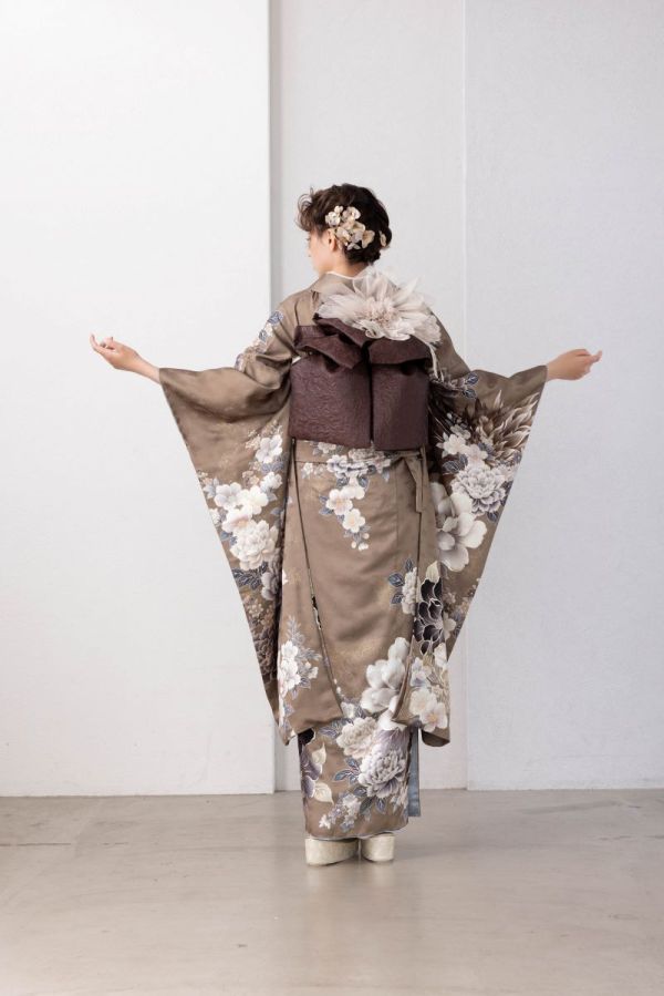 袋帯【正絹】振袖用 RFO-55 ブラウン - 画像 (5)