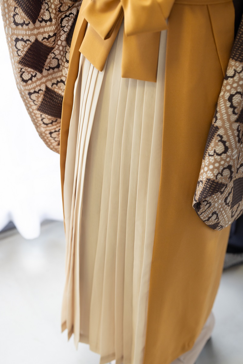 ラフィネモカ二尺袖/卒業袴 ラティスチョコレートRM-169/RH-93【キャメル/金茶】 - 画像 (6)