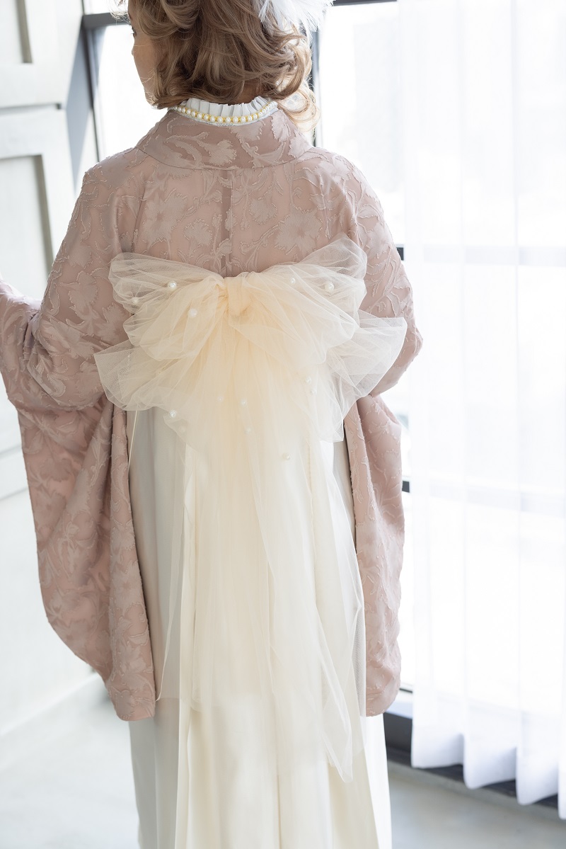 ラフィネモカ二尺袖/卒業袴 ロココ・シフォンRM-171/RH-100【ダークピンク/アイボリー】 - 画像 (11)