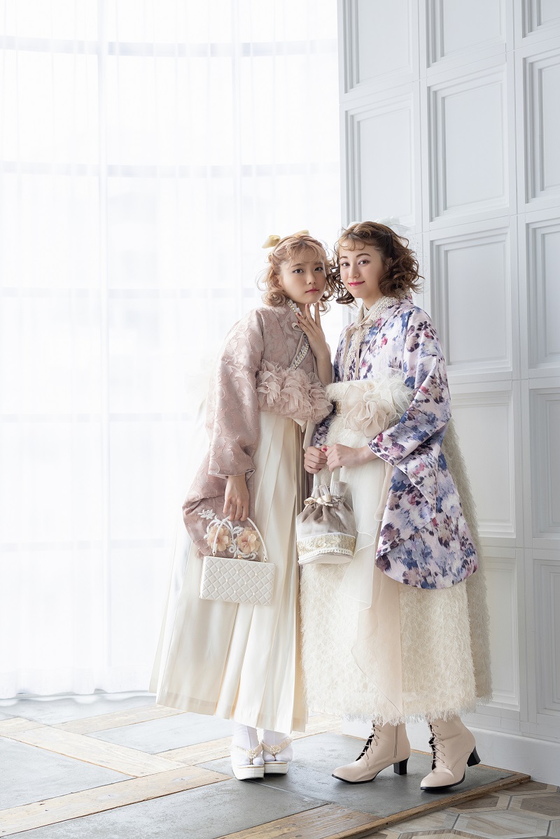 ラフィネモカ二尺袖/ドレス袴 マティエールRM-179/RH-102【シャンパンピンク/ホワイト】 - 画像 (13)