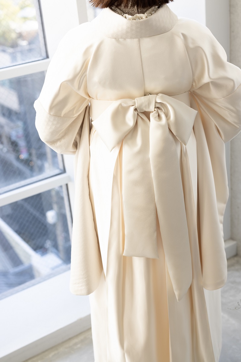 ラフィネモカ二尺袖/卒業袴 レザリーダイヤRM-176/RH-100【アイボリー/アイボリー】 - 画像 (6)