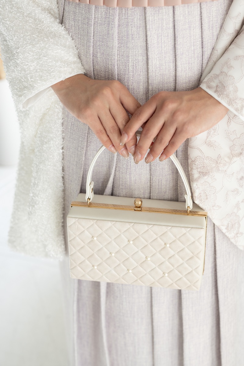 ラフィネモカ二尺袖/卒業袴 フェザリーレースRM-173/RH-95【ホワイト/ホワイトピンク】 - 画像 (7)