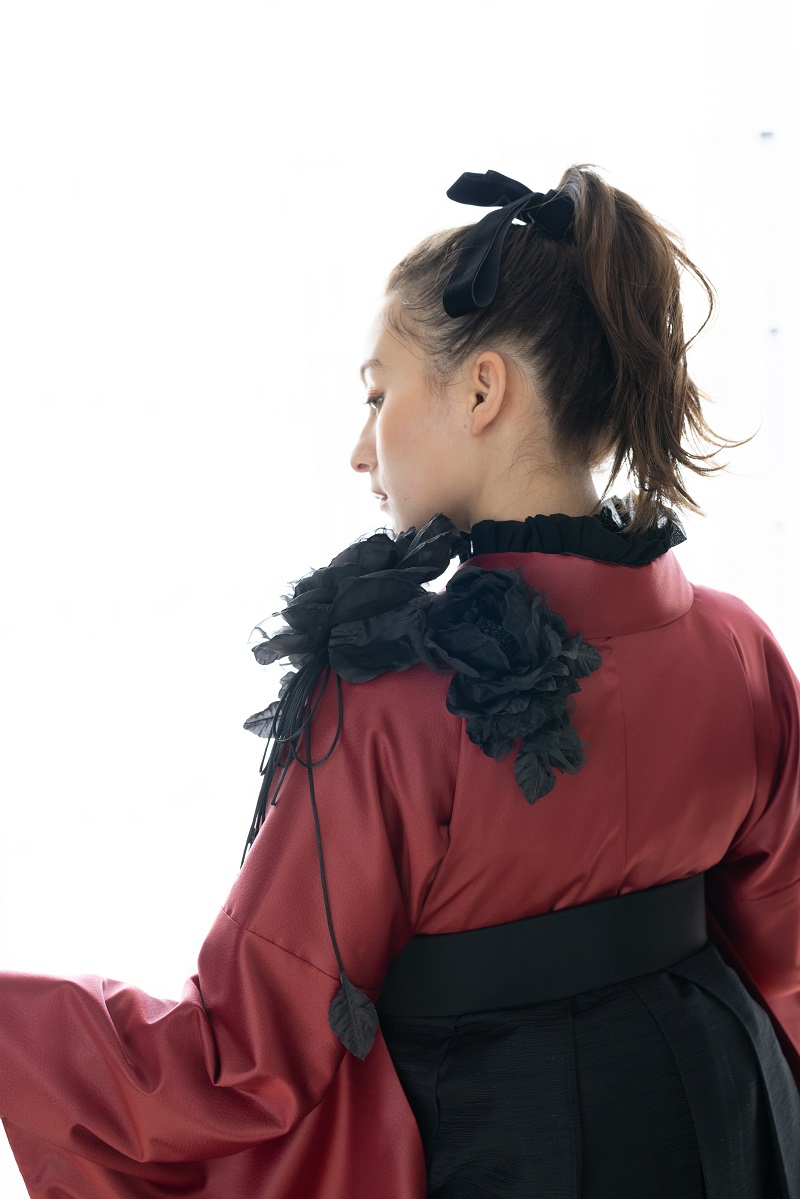 ﾗﾌｨﾈﾓｶ二尺袖/卒業袴　ラフィネモカ・ルージェRM-178/RH-98【ﾚｯﾄﾞ/ﾌﾞﾗｯｸ】 - 画像 (10)