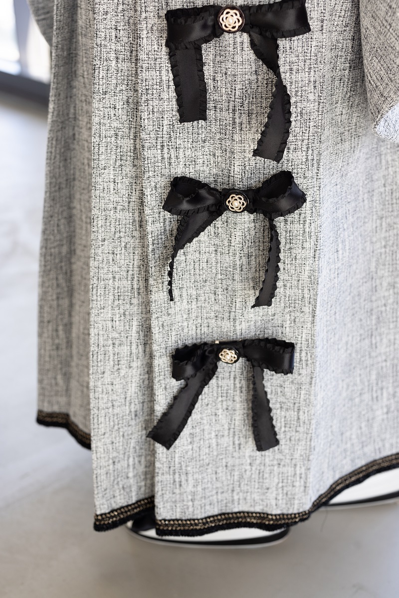 ラフィネモカ二尺袖/卒業袴 リボンノットRM-168/RH-97【グレー×黒/グレー】 - 画像 (7)