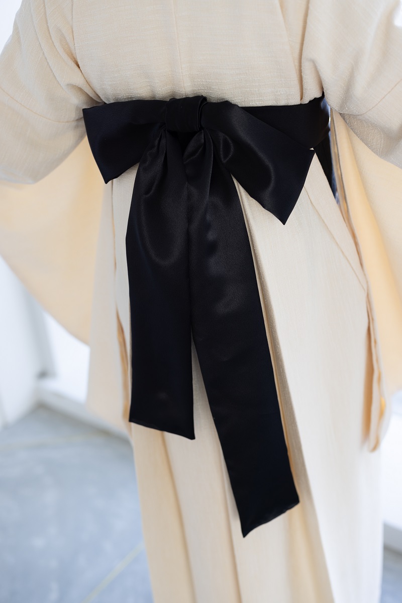 ラフィネモカ二尺袖/卒業袴 リボンノットRM-167/RH-96【白×黒/ホワイト】 - 画像 (7)