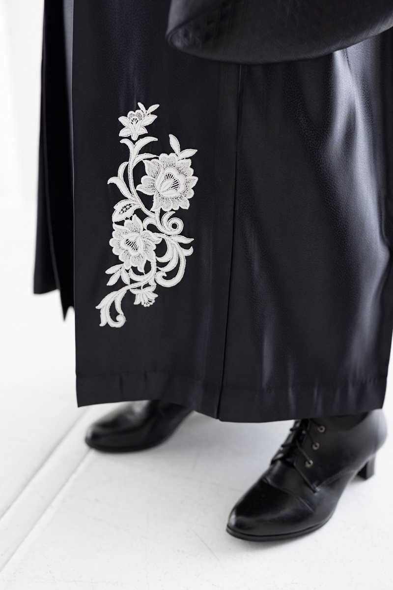 ラフィネモカ二尺袖/卒業袴 レザリーダイヤRM-177/RH-101【ブラック/ブラック】 - 画像 (8)