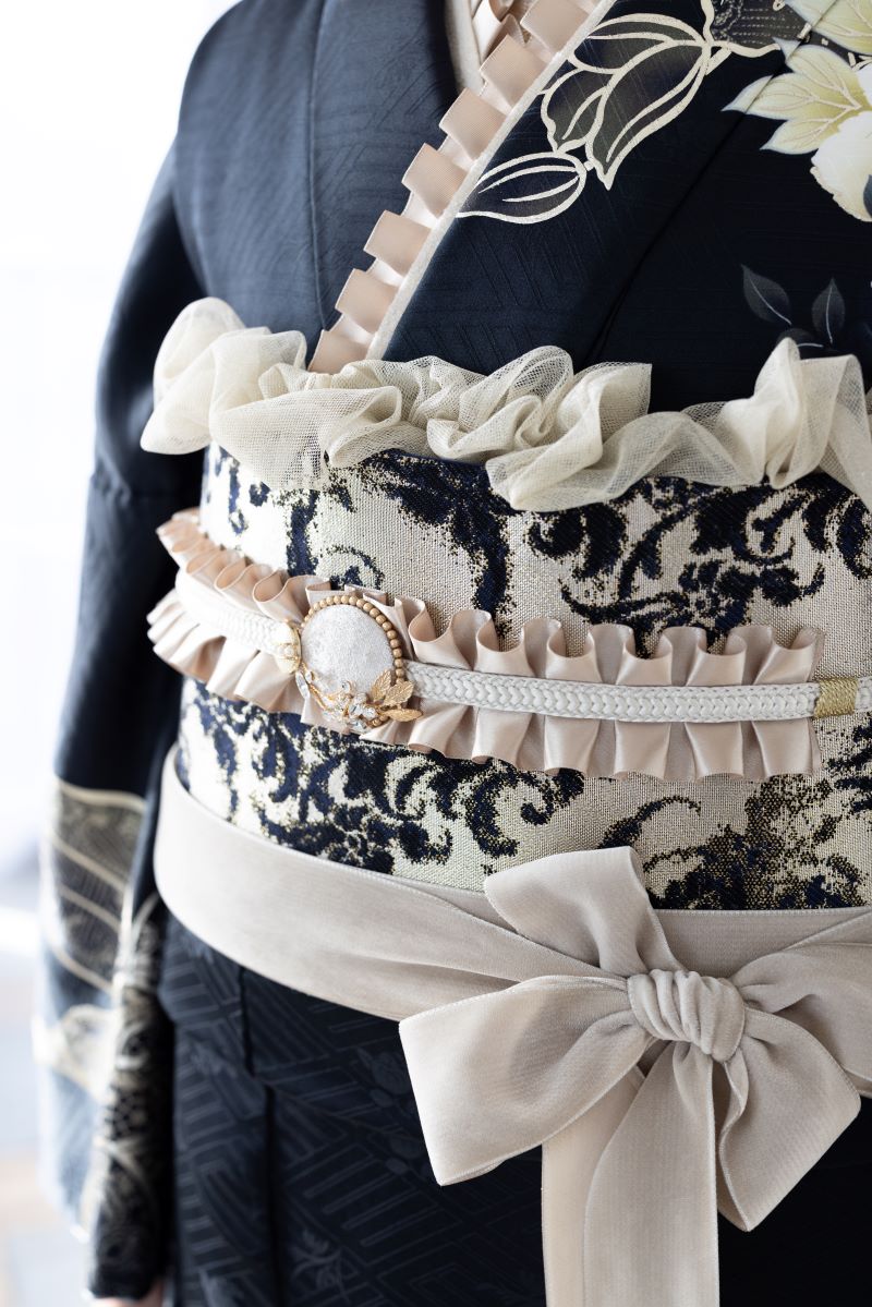 正絹振袖ラフィネモカ RF-51 -ブラック・ヴィンテージ- - 画像 (9)