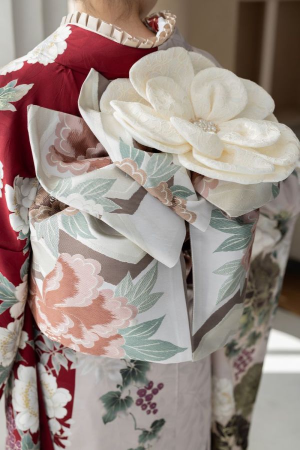 袋帯【正絹】振袖用RFO-57　-ｱｲﾎﾞﾘｰ- - 画像 (3)