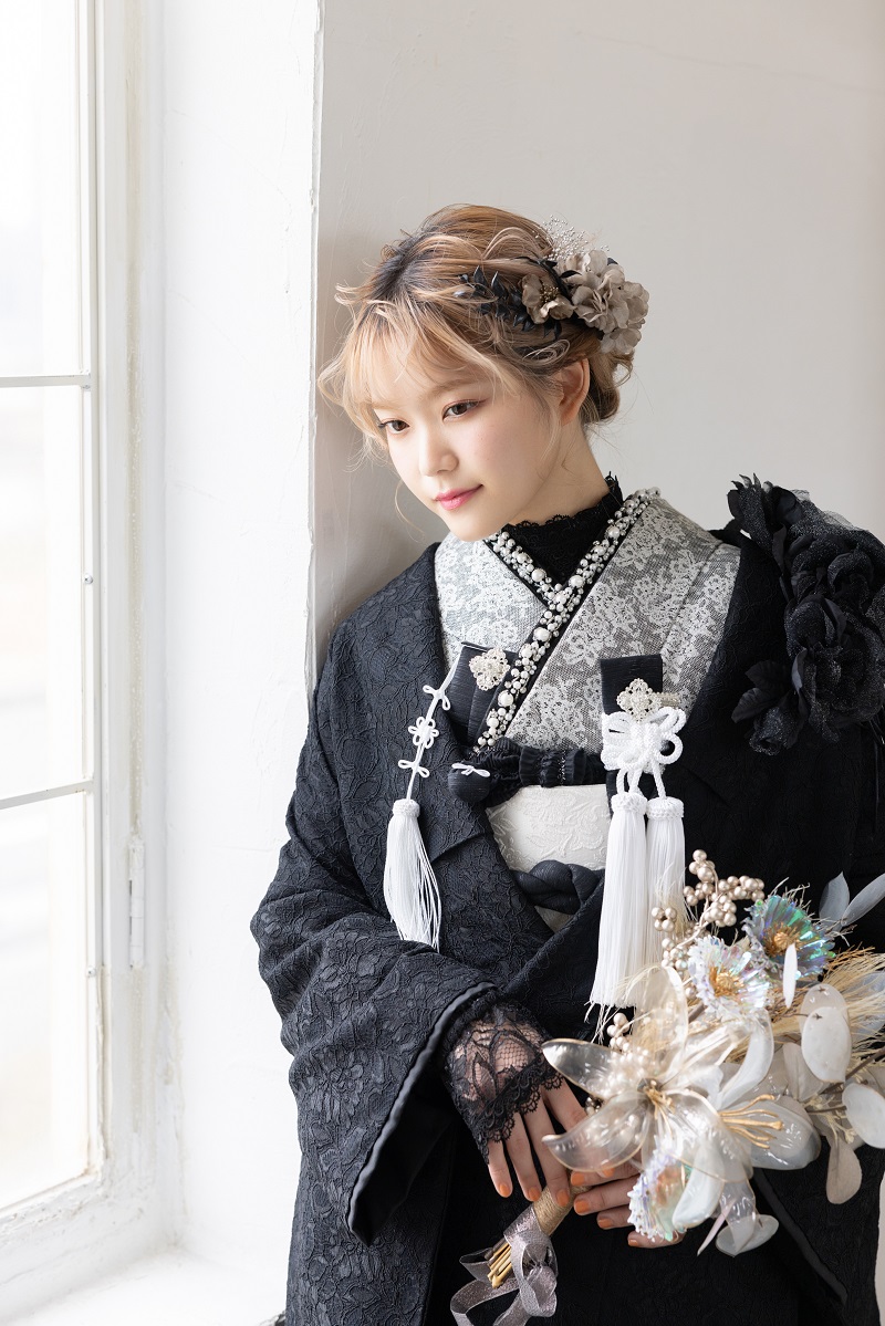 【ラフィネモカ】打掛UK-004【黒グレー】 - 画像 (2)