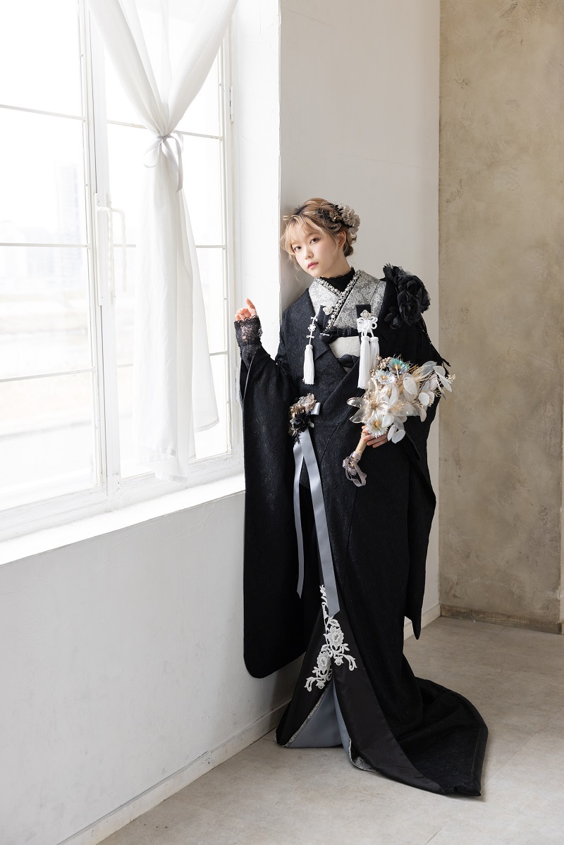 【ラフィネモカ】打掛UK-004【黒グレー】