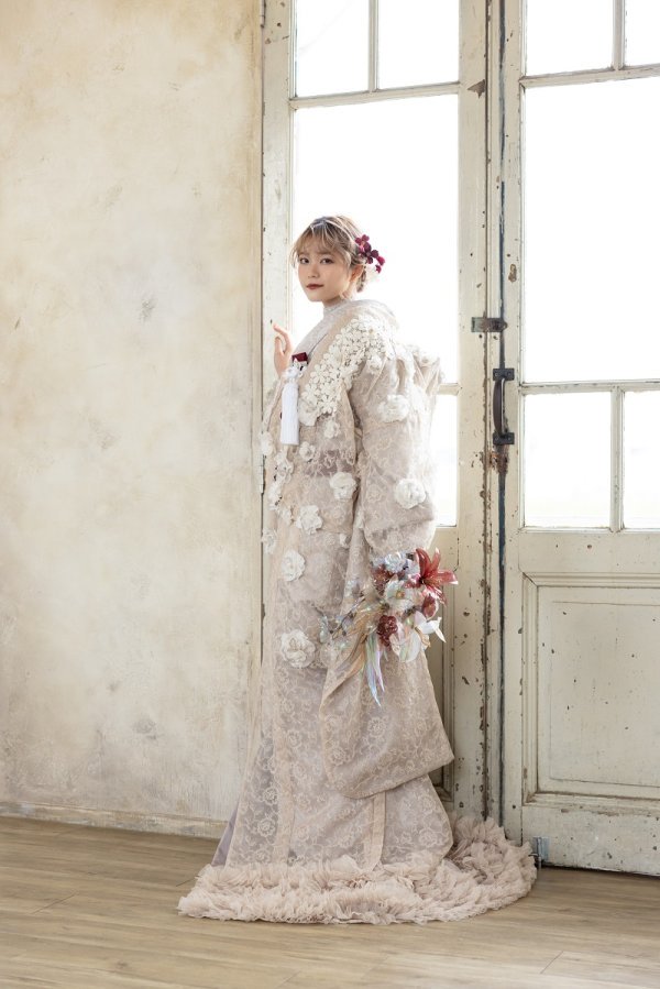 【ラフィネモカ】打掛UK-002【ベージュ】 - 画像 (2)