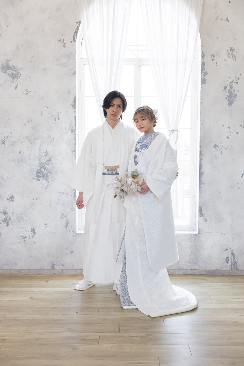 【ラフィネモカ】打掛UK-005【白ブルー】 - 画像 (12)