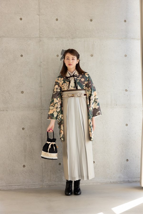 ﾗﾌｨﾈﾓｶ二尺袖/卒業袴　ゴブランRM-182/RH-94【ｸﾞﾘｰﾝ/ｵﾘｰﾌﾞ】 - 画像 (3)