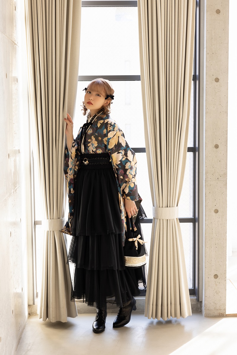 ラフィネモカ二尺袖/ドレス袴 ゴブランRM-181/RH-104【ロイヤルブルー/ブラック】 - 画像 (4)