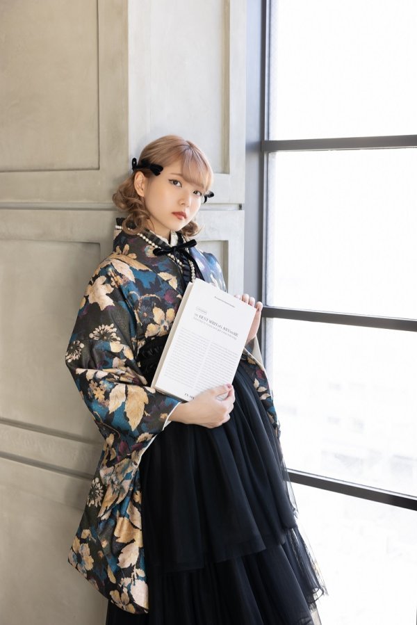 ラフィネモカ二尺袖/ドレス袴 ゴブランRM-181/RH-104【ロイヤルブルー/ブラック】