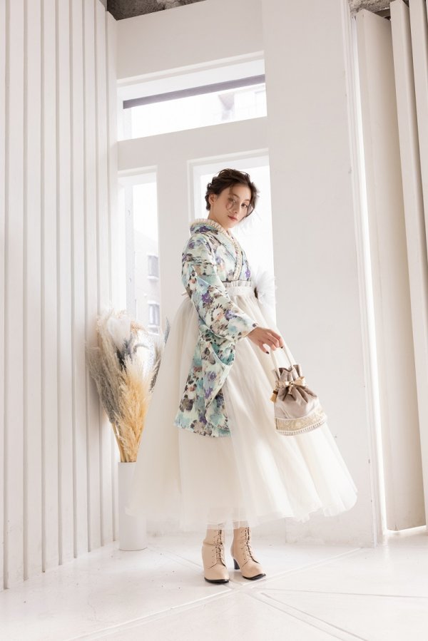 ラフィネモカ二尺袖/ドレス袴 マティエールRM-180/RH-103【ミントグリーン/シルバー】