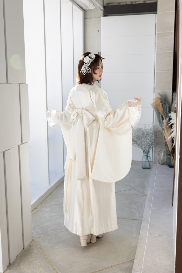 ラフィネモカ二尺袖/卒業袴 レザリーダイヤRM-176/RH-100【アイボリー/アイボリー】 - 画像 (5)