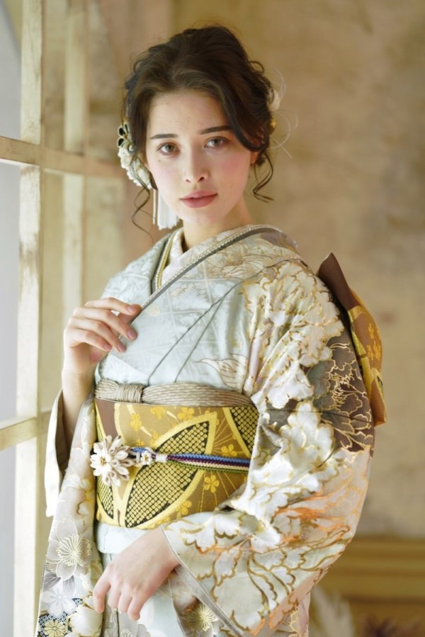 正絹振袖ラフィネモカ RF-14 -オパールグリーン- - 画像 (2)