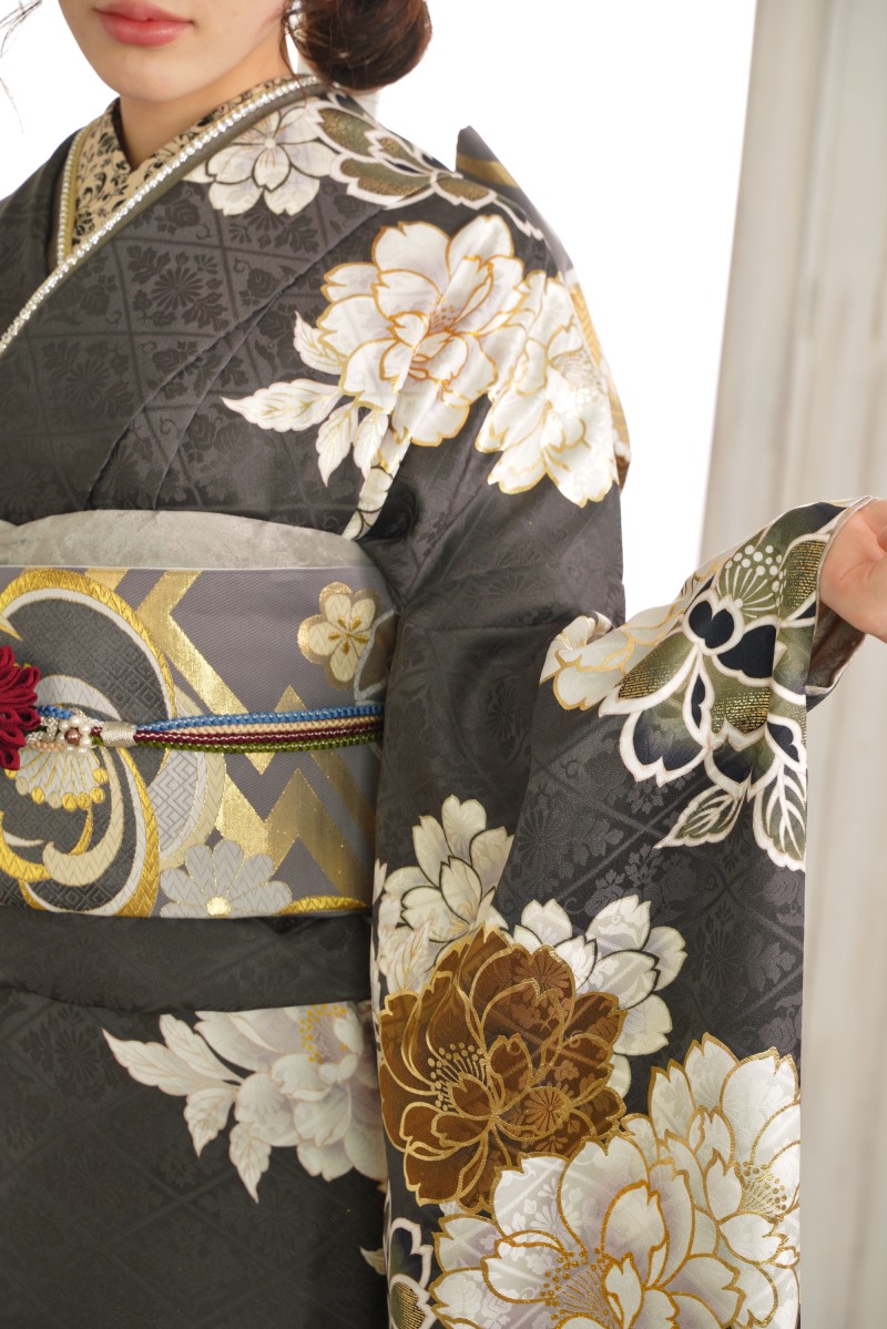 正絹振袖ラフィネモカ RF-15 -ディープグレー- - 画像 (10)