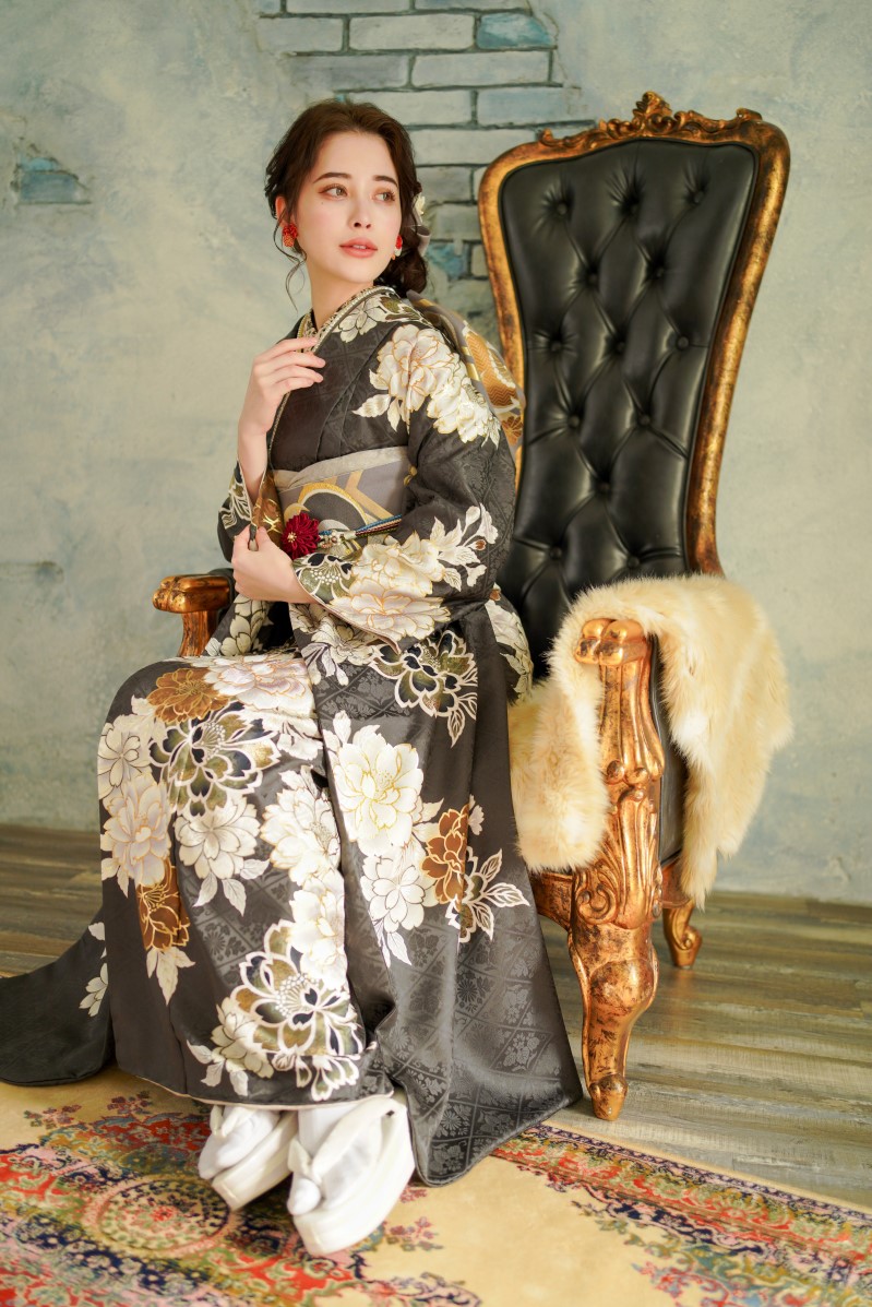 正絹振袖ラフィネモカ RF-15 -ディープグレー- - 画像 (13)