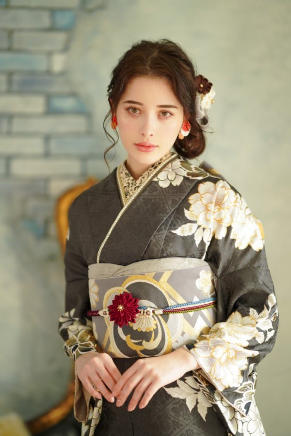 正絹振袖ラフィネモカ RF-15 -ディープグレー- - 画像 (3)