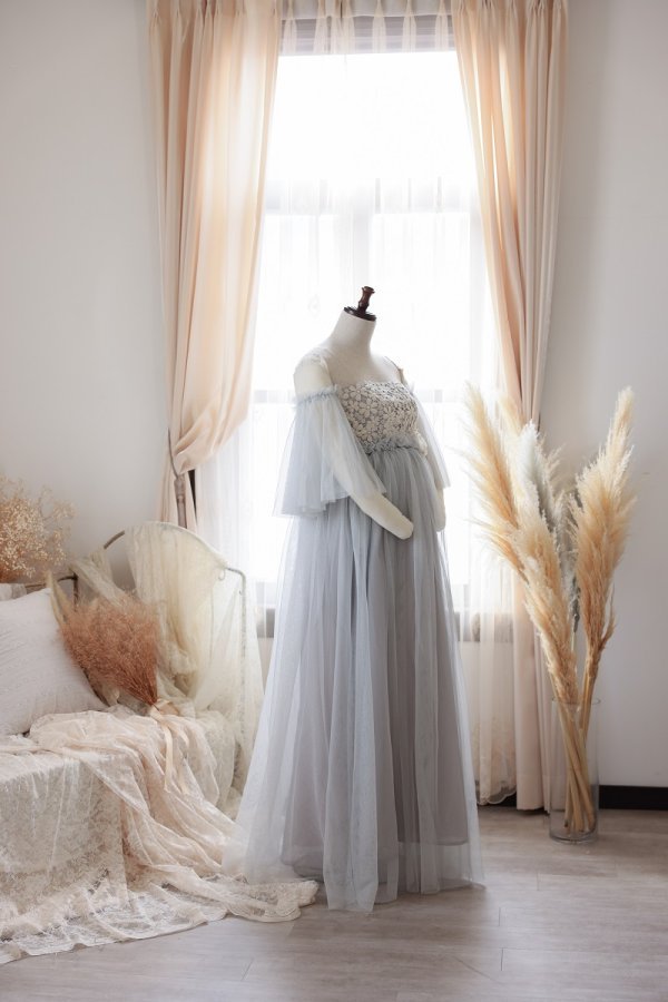 マタニティードレス R-2016 シルバー - 画像 (2)