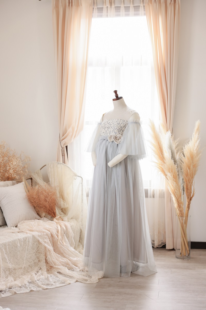 マタニティードレス R-2016 シルバー - 画像 (5)