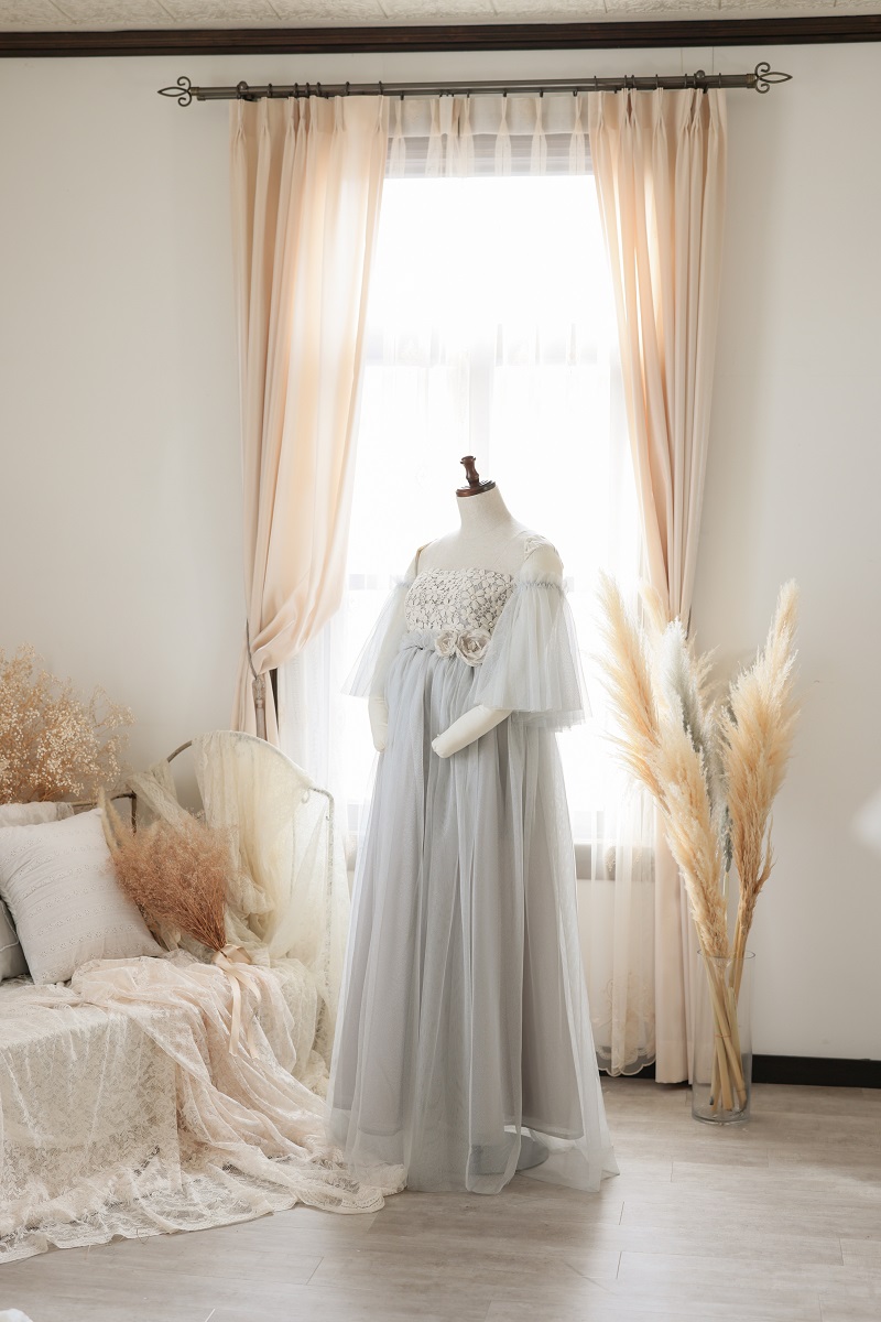 マタニティードレス R-2016 シルバー - 画像 (6)