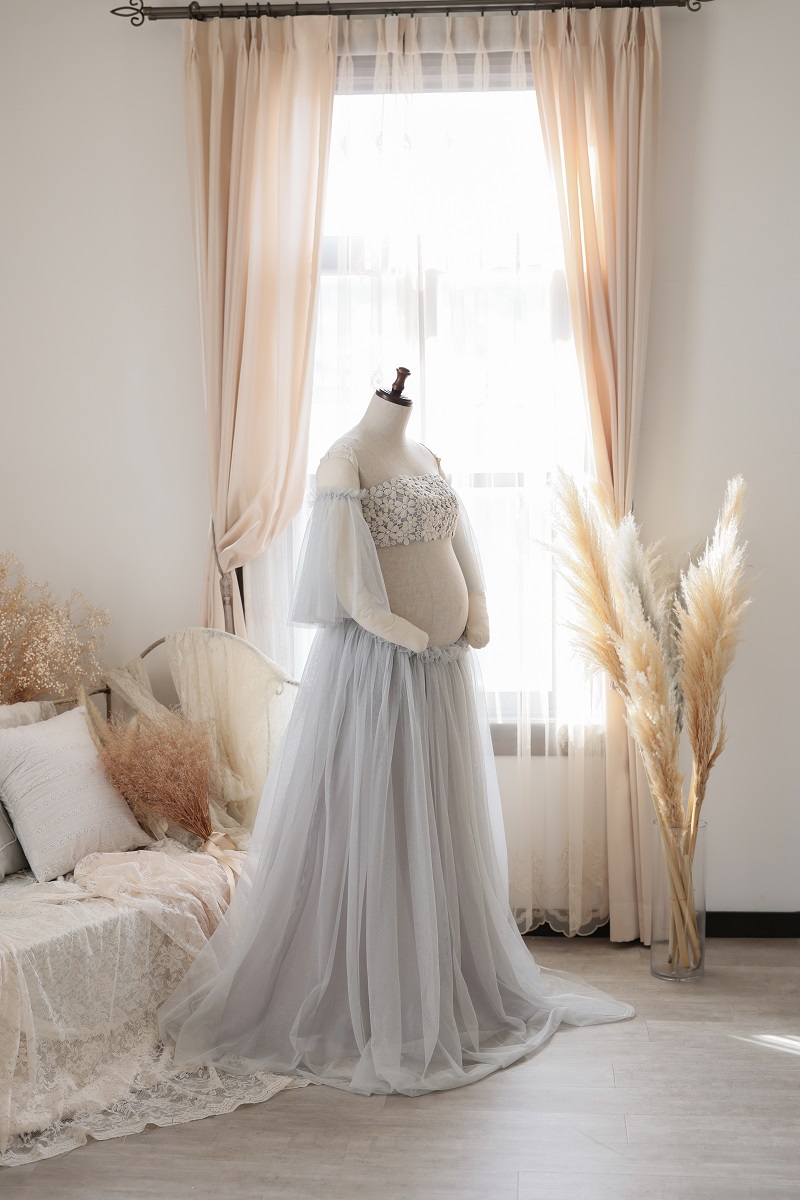 マタニティードレス R-2016 シルバー - 画像 (7)