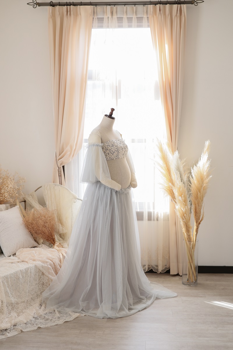 マタニティードレス R-2016 シルバー - 画像 (8)