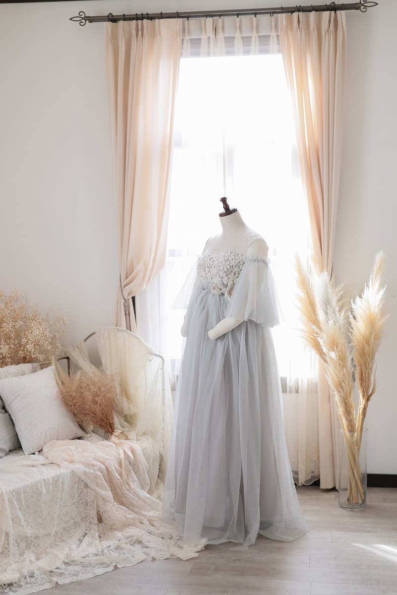 マタニティードレス R-2016 シルバー - 画像 (4)