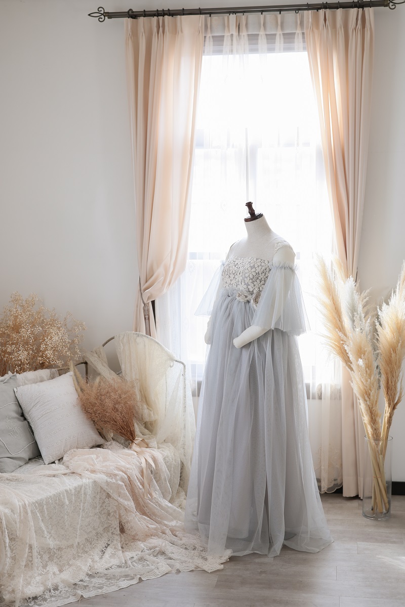 マタニティードレス R-2016 シルバー - 画像 (3)