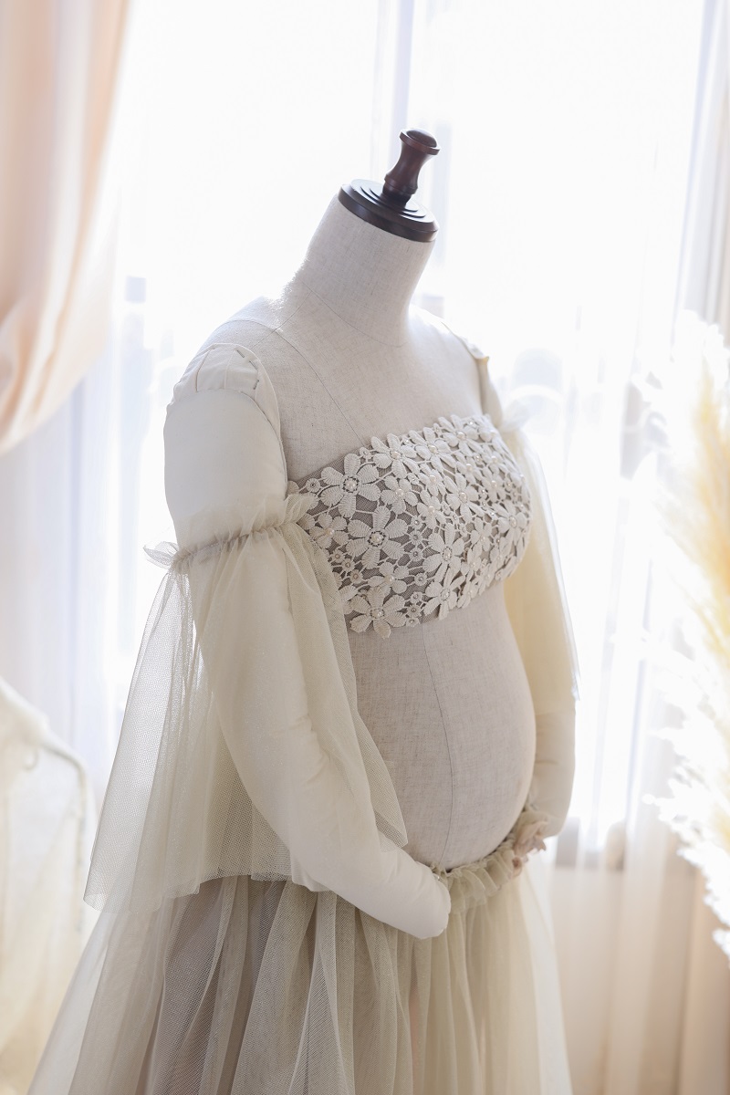 マタニティードレス R-2016　ゴールド - 画像 (6)