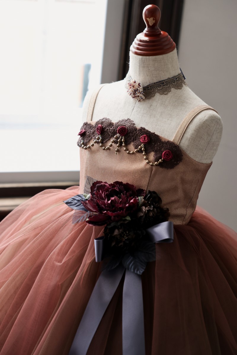 ロングドレスR-050　ブラウン - 画像 (2)