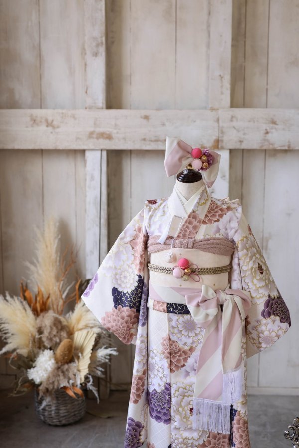 【現品】ネオ・トラッドファミリー 7歳きもの RC700-A 　【ﾊﾞﾆﾗﾎﾜｲﾄ】 - 画像 (2)