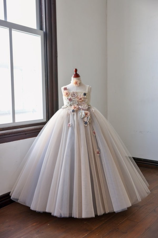 ロングドレスR-052 ベージュ - 画像 (2)