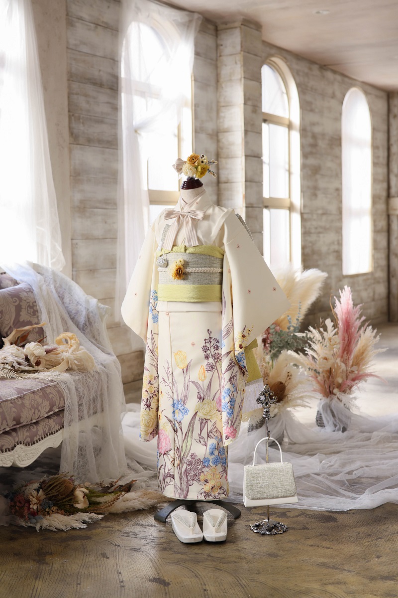 【現品】アンティークガーデン7歳きもの RC720-A　【ｸﾘｰﾑ】 - 画像 (2)