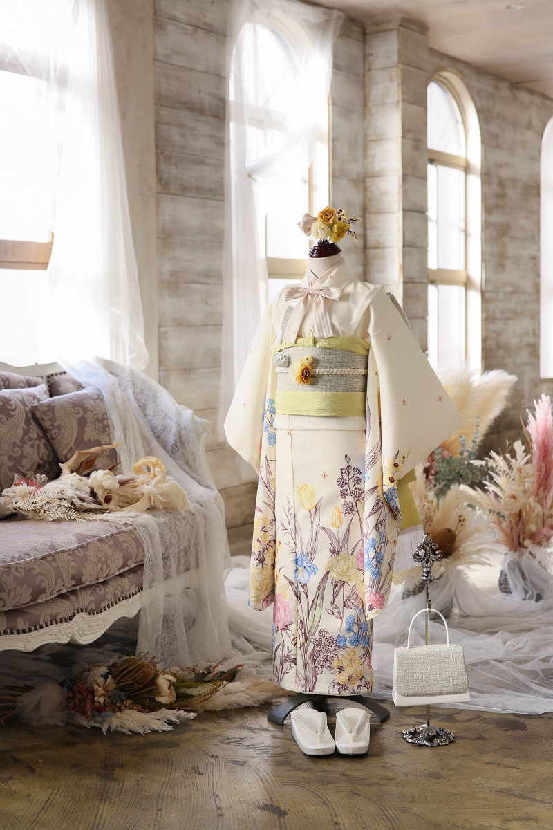 【現品】アンティークガーデン7歳きもの RC720-A　【ｸﾘｰﾑ】 - 画像 (3)