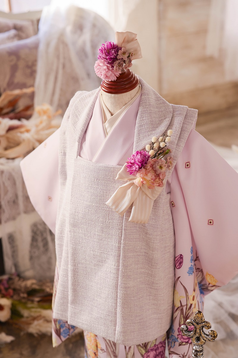 【現品】アンティークガーデン 3歳被布セット RC722-B 【ラベンダー】 - 画像 (4)