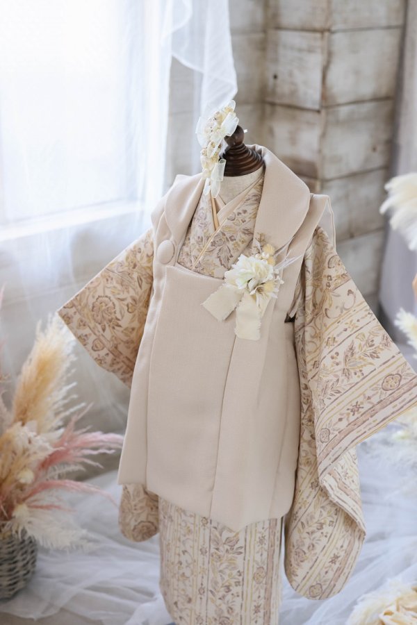 【現品】プロヴァンス リンクコーデ3歳被布セット RC742-A【ベージュ】 - 画像 (2)