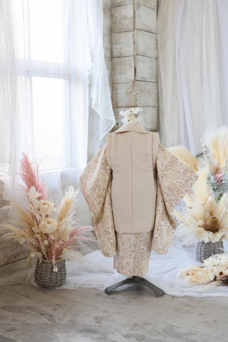 【現品】プロヴァンス リンクコーデ3歳被布ｾｯﾄ RC742-A【ﾍﾞｰｼﾞｭ】 - 画像 (4)