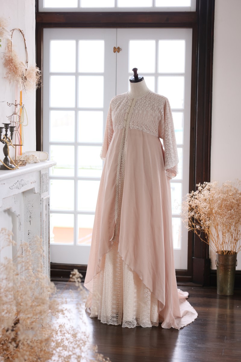 マタニティー【ガウン】R-2009 ベージュピンク - 画像 (3)