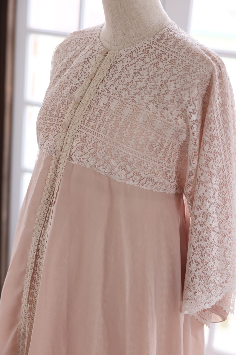 マタニティー【ガウン】R-2009 ベージュピンク - 画像 (4)