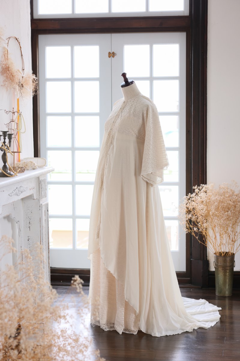 マタニティー【ガウン】R-2009 アイボリー - 画像 (2)