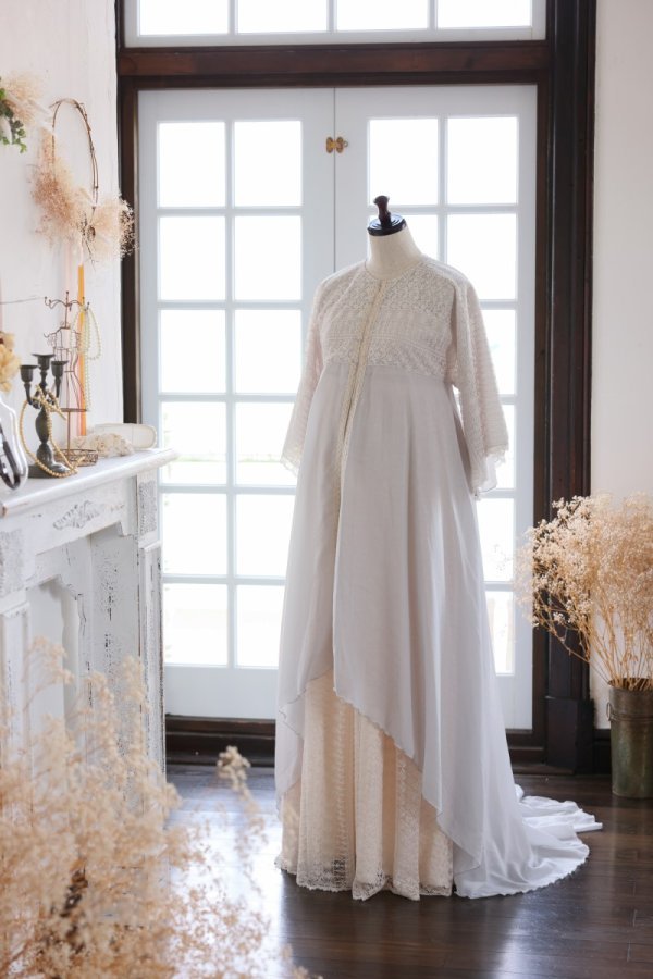 マタニティー【ガウン】R-2009 グレー - 画像 (3)