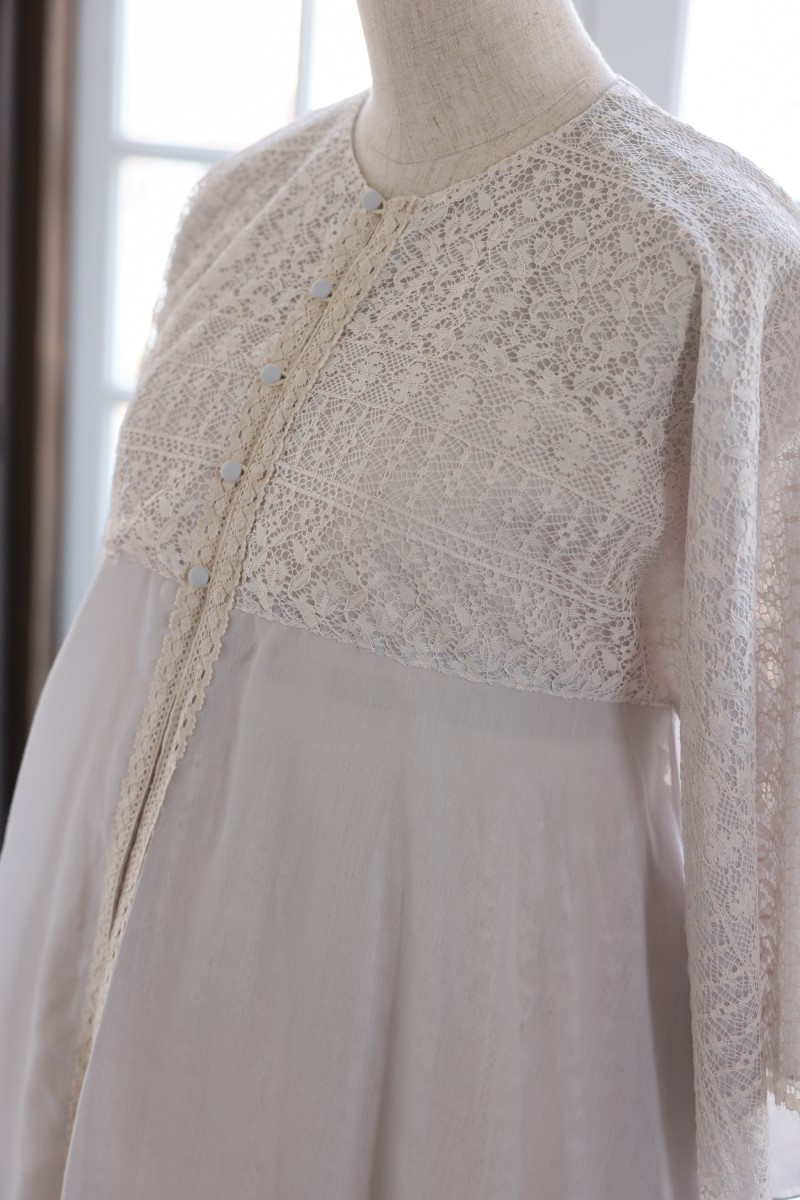 マタニティー【ガウン】R-2009 グレー - 画像 (4)